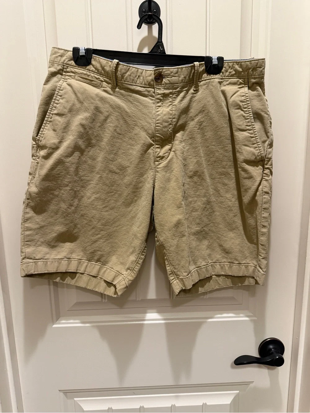 Original Penguin Men's Khaki Flat Front Cotton Shorts